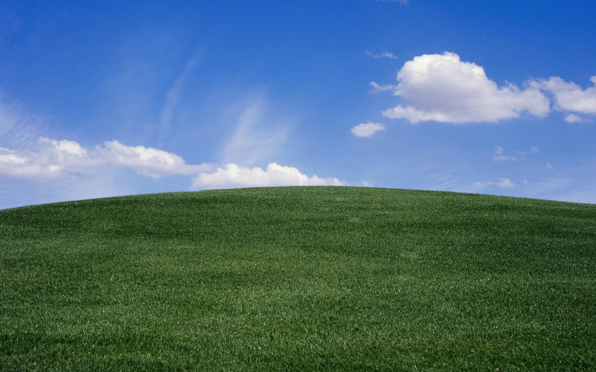 1920x1200 Blue sky and clouds above grassy hill 1920x1200)