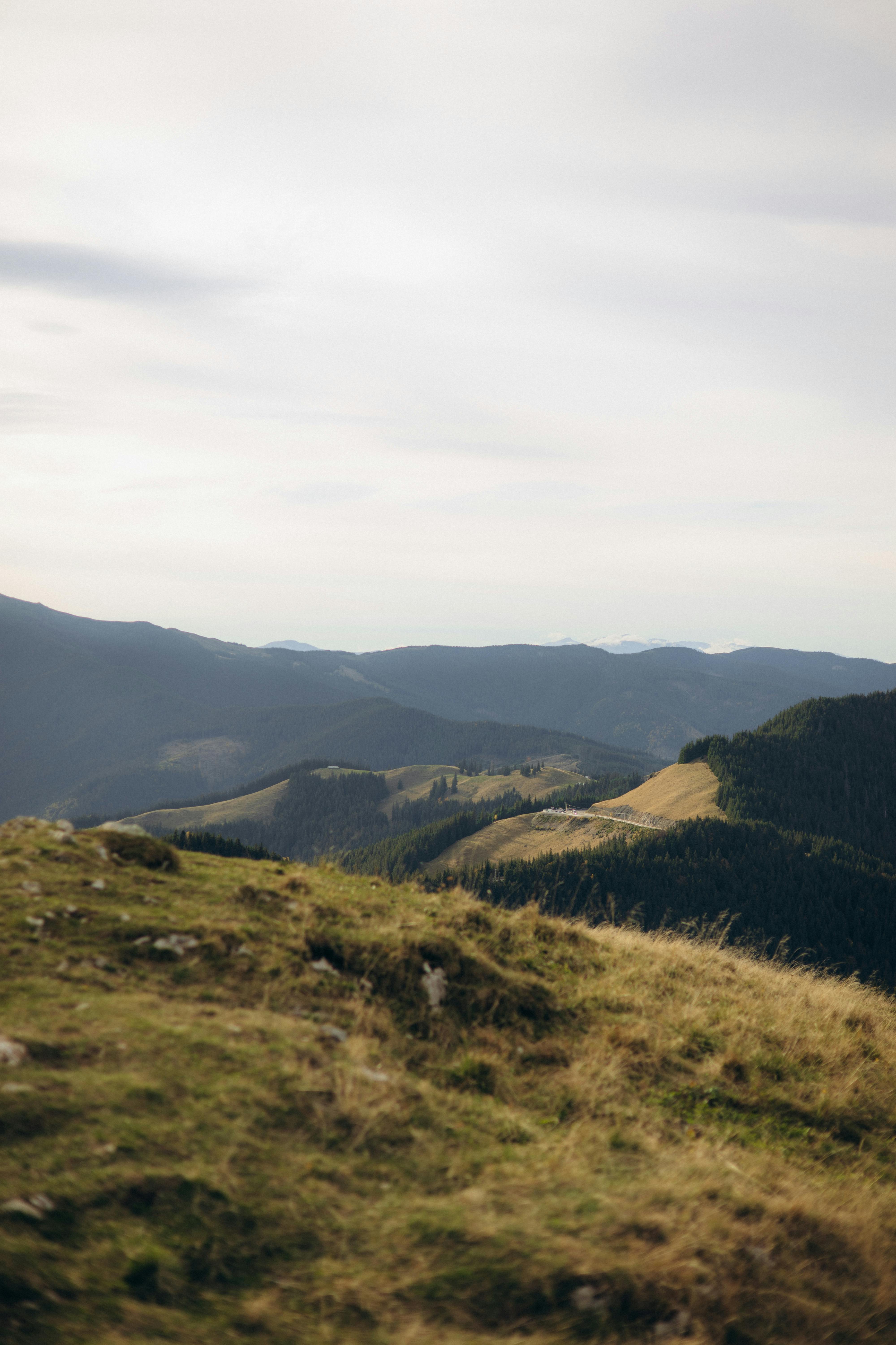 4000x6000 Panoramic Mountain Landscape with Grassy Hills · Free
