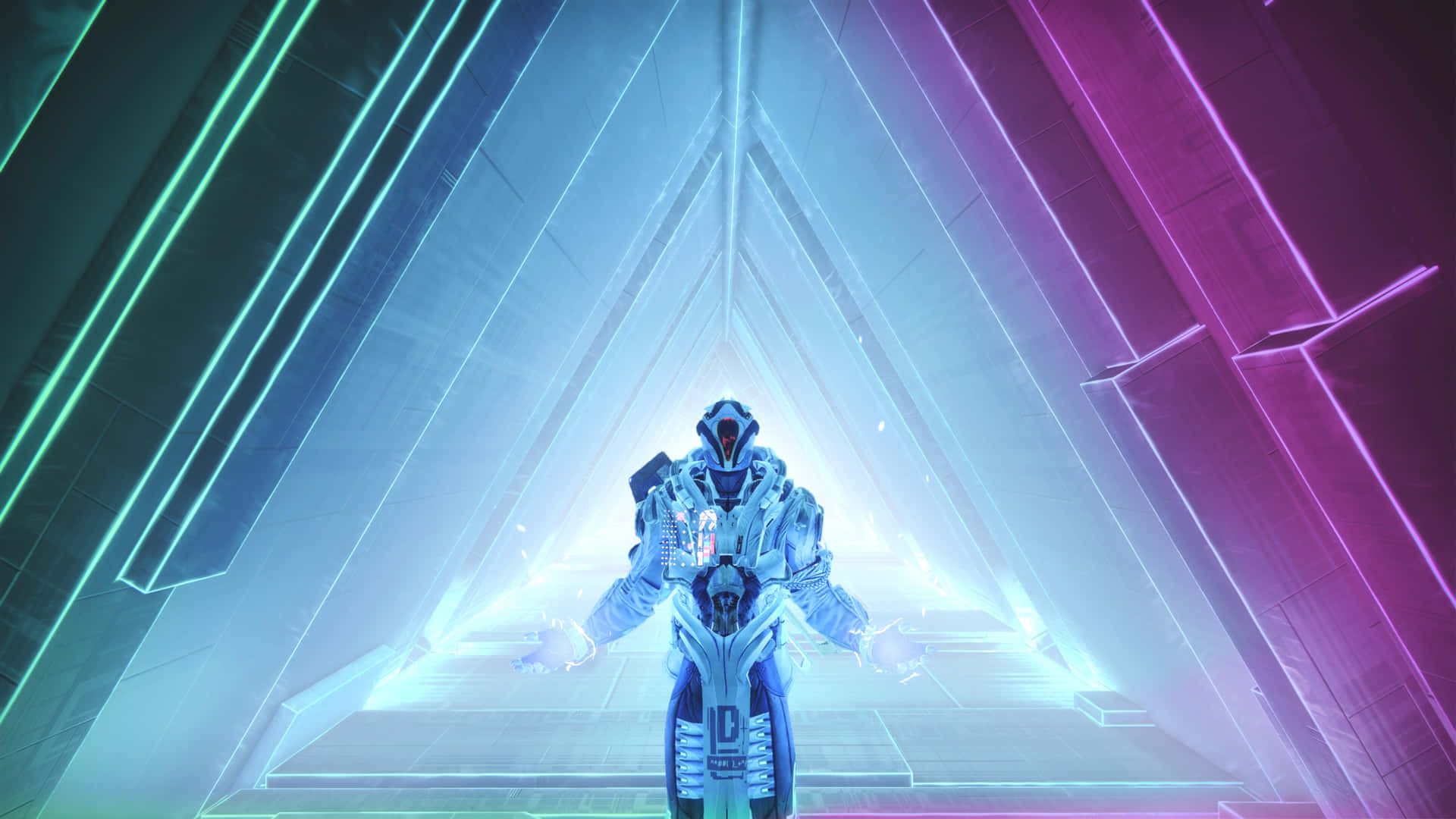 1920x1080 Download A Warlock With Full Adept Gear Exploring A Vex Controlled Region Of The Destiny 2 Universe. Wallpaper