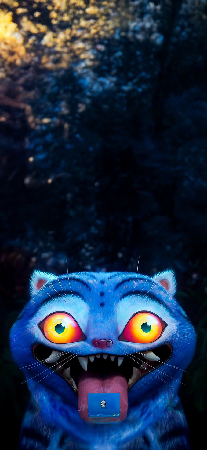 678x1470 Derpy Tiger phone wallpaper