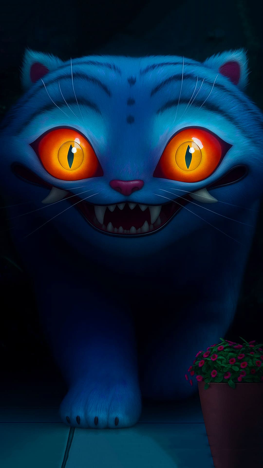1080x1920 Christmas Derpy Tiger Wallpaper