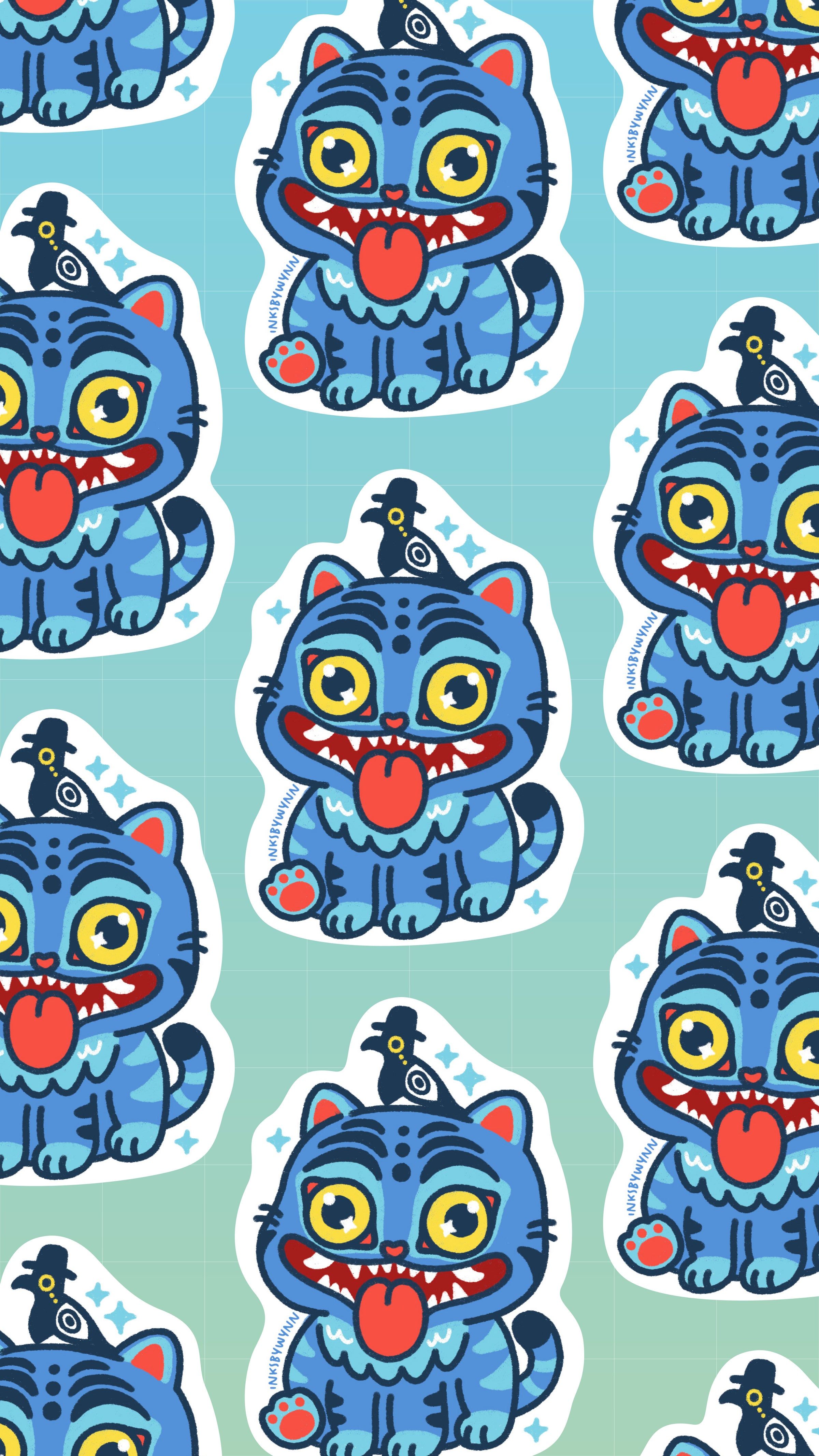 2400x4267 Derpy Tiger Kpop Demon Hunters Plush Keychain. Inks By Wynn
