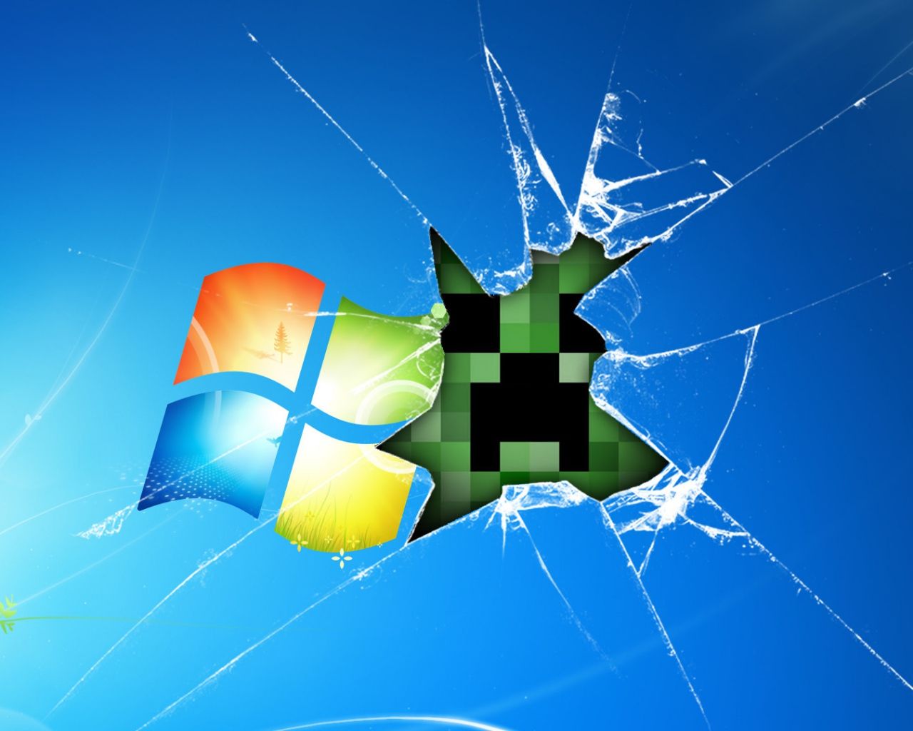 1280x1024 Download Wallpaper 1280x1024 Windows, Minecraft, Game, Glass