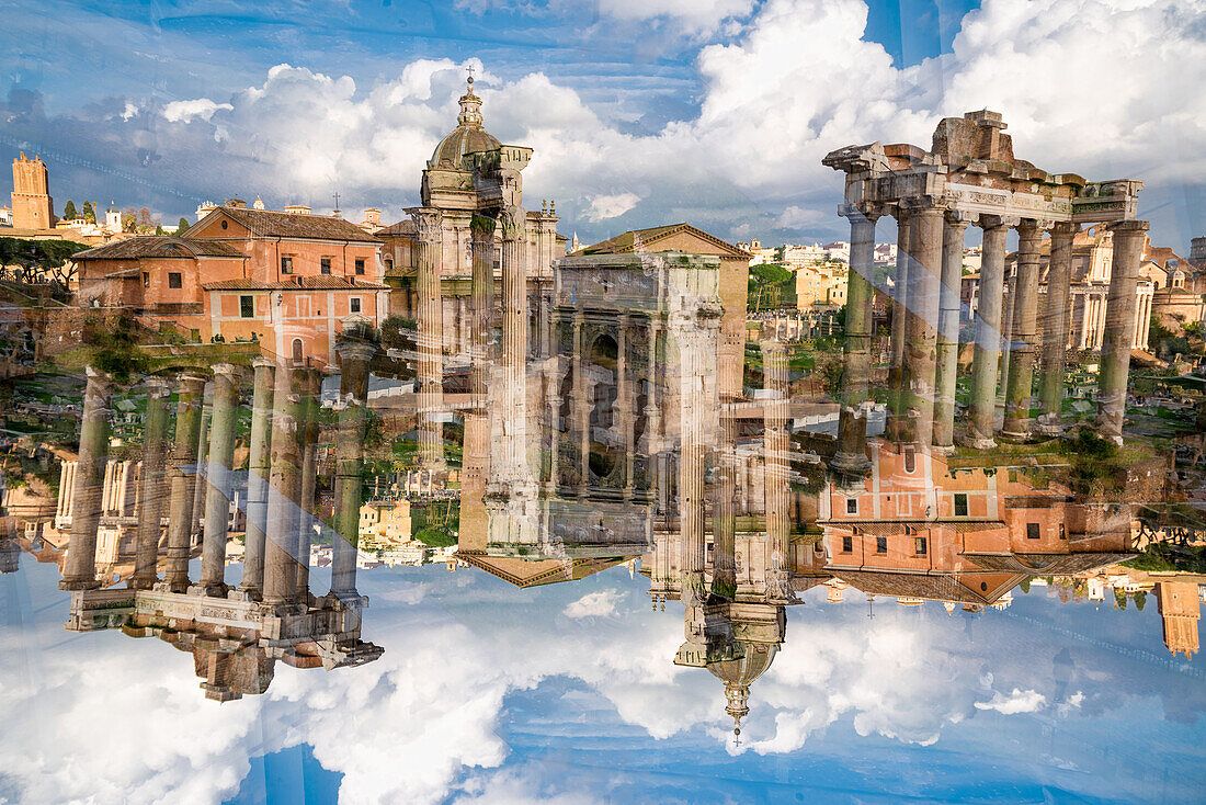 1100x734 Double exposure of Roman columns on