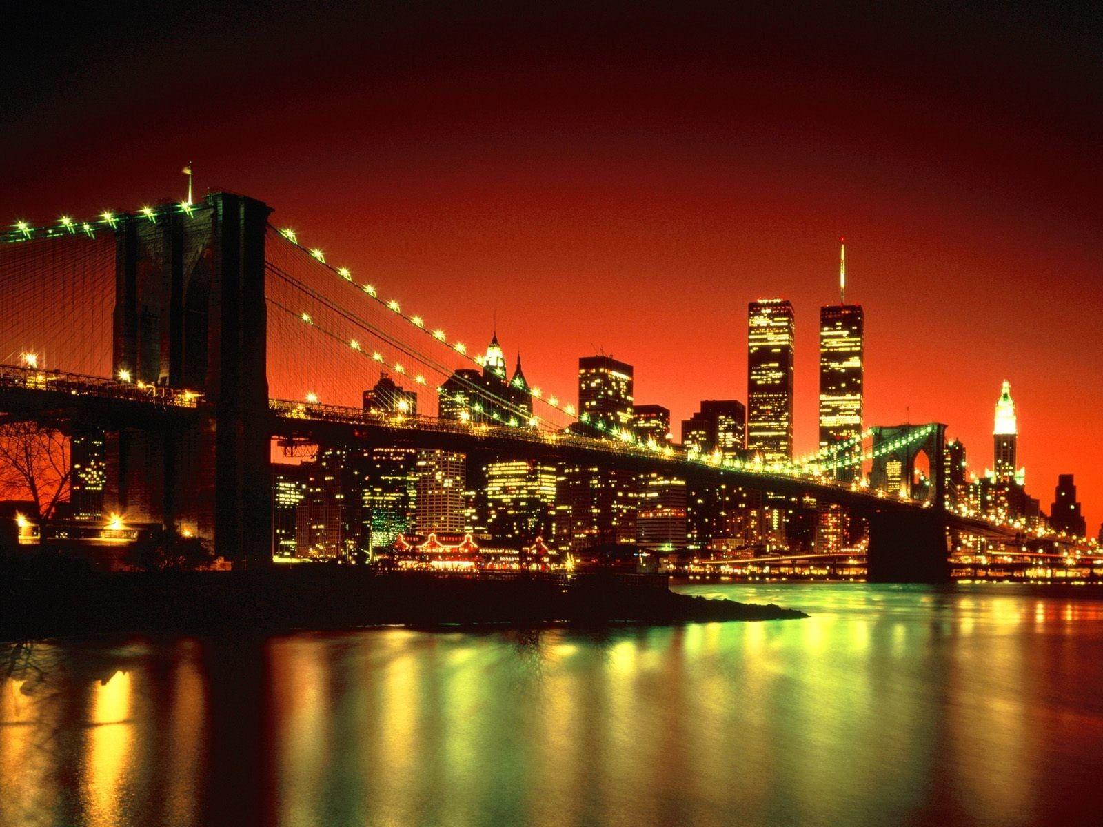 1600x1200 Brooklyn Bridge, New York, New York City, World Trade Center, Twin