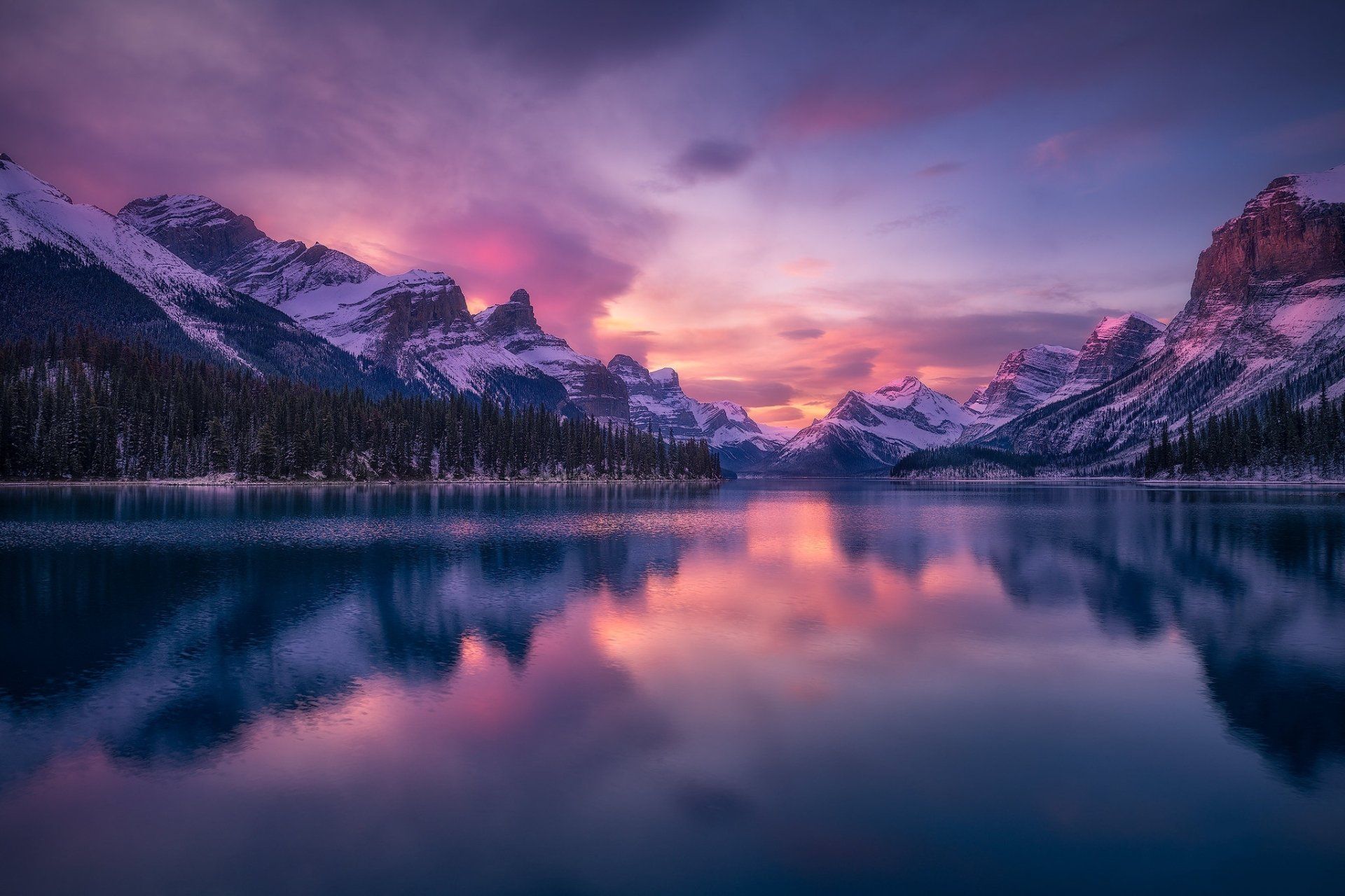 1920x1280 Download Sunset Twilight Reflection Mountain Nature Lake HD Wallpaperx1365
