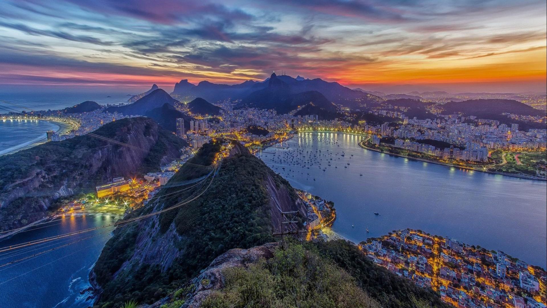1920x1080 Beautiful Twilight Sunset Rio de Janeiro Brazil [1920×1080]