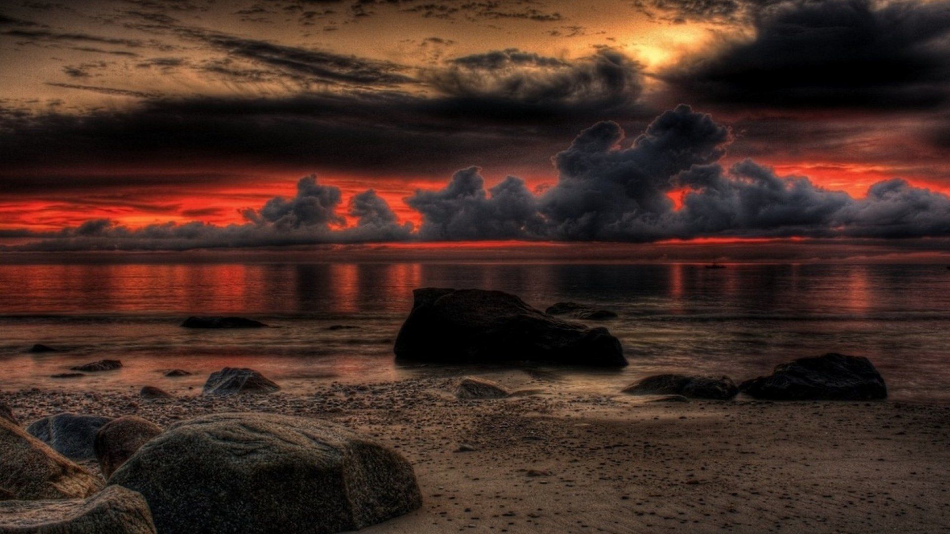 1920x1080 HD Nature's Sunset: Tranquil Twilight