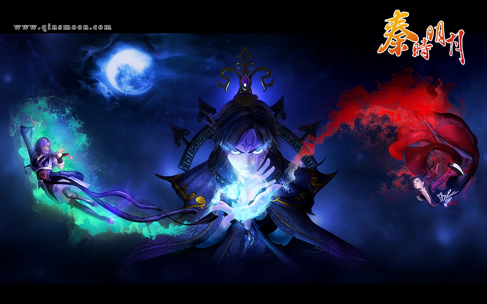 1680x1050 Qin Moon Anime HD Wallpaper: Mystic Battle Under the Moonlightx1050