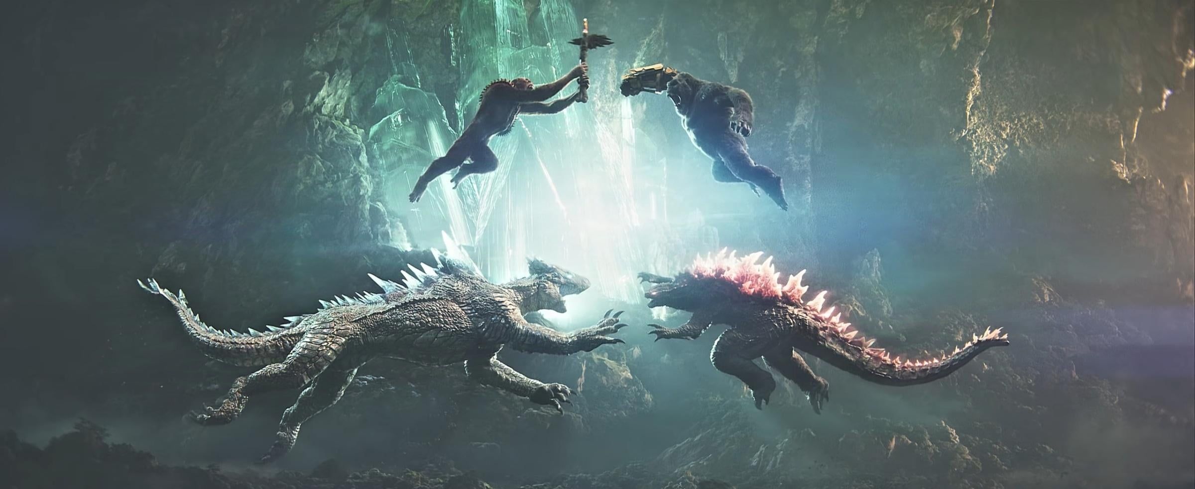 2400x984 Godzilla showing up in the Axis Mundi is the best scene of Monarch: Legacy of Monsters. What's the best scene in Godzilla x Kong: The New Empire?