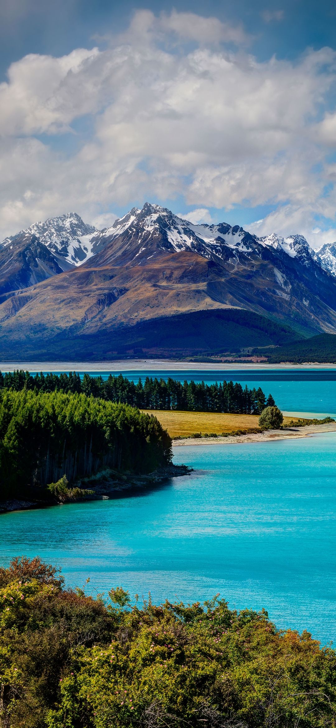 1080x2340 Wallpaper New Zealand Paesaggi, Lake Pukaki, Queenstown, Aoraki Mount Cook, Milford Sound Piopiotahi, Background Free Image