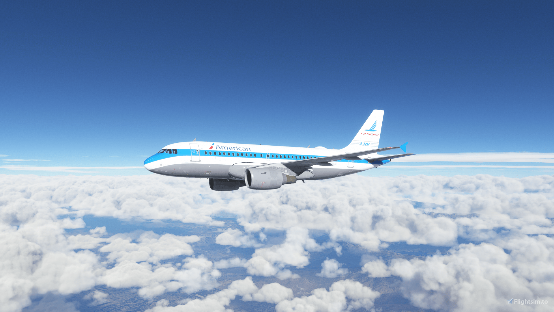 1920x1080 American Airlines Piedmont Heritage Airbus A319 112 N744P Liveries For MSFS