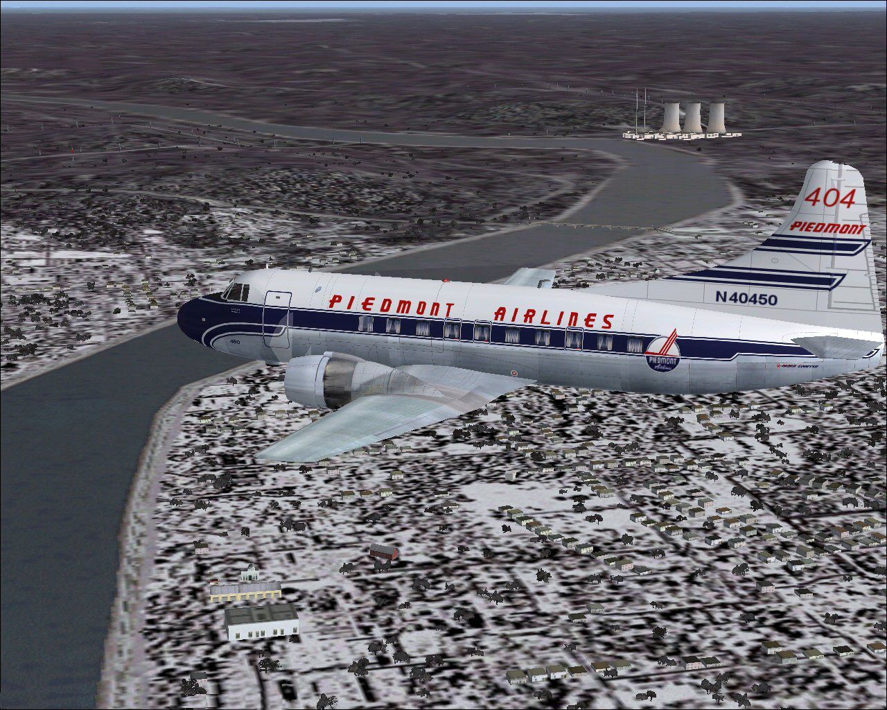 1280x1024 Piedmont Airlines Martin 404 for FS2004