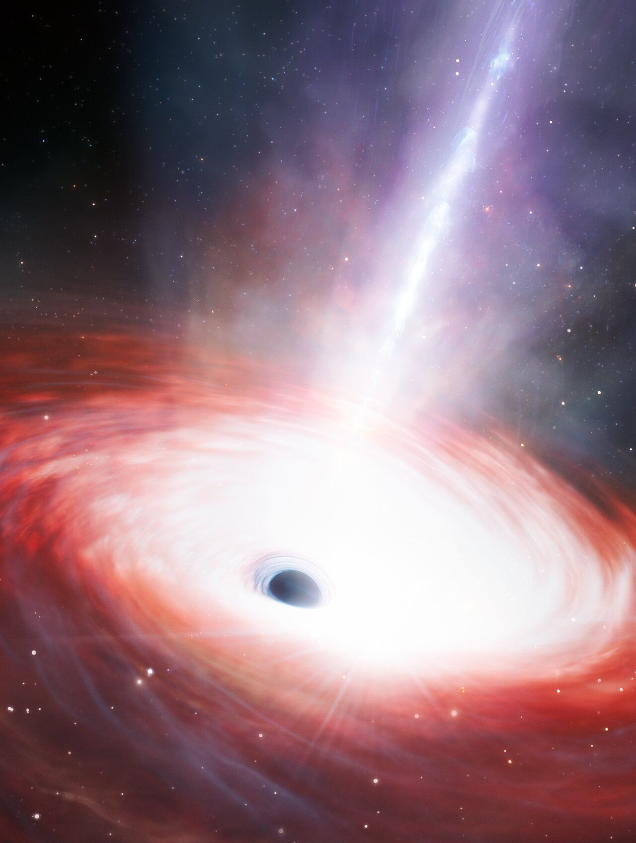 1280x1696 Artist's Impression Of Fastest Feeding Black Hole In The Early Universe