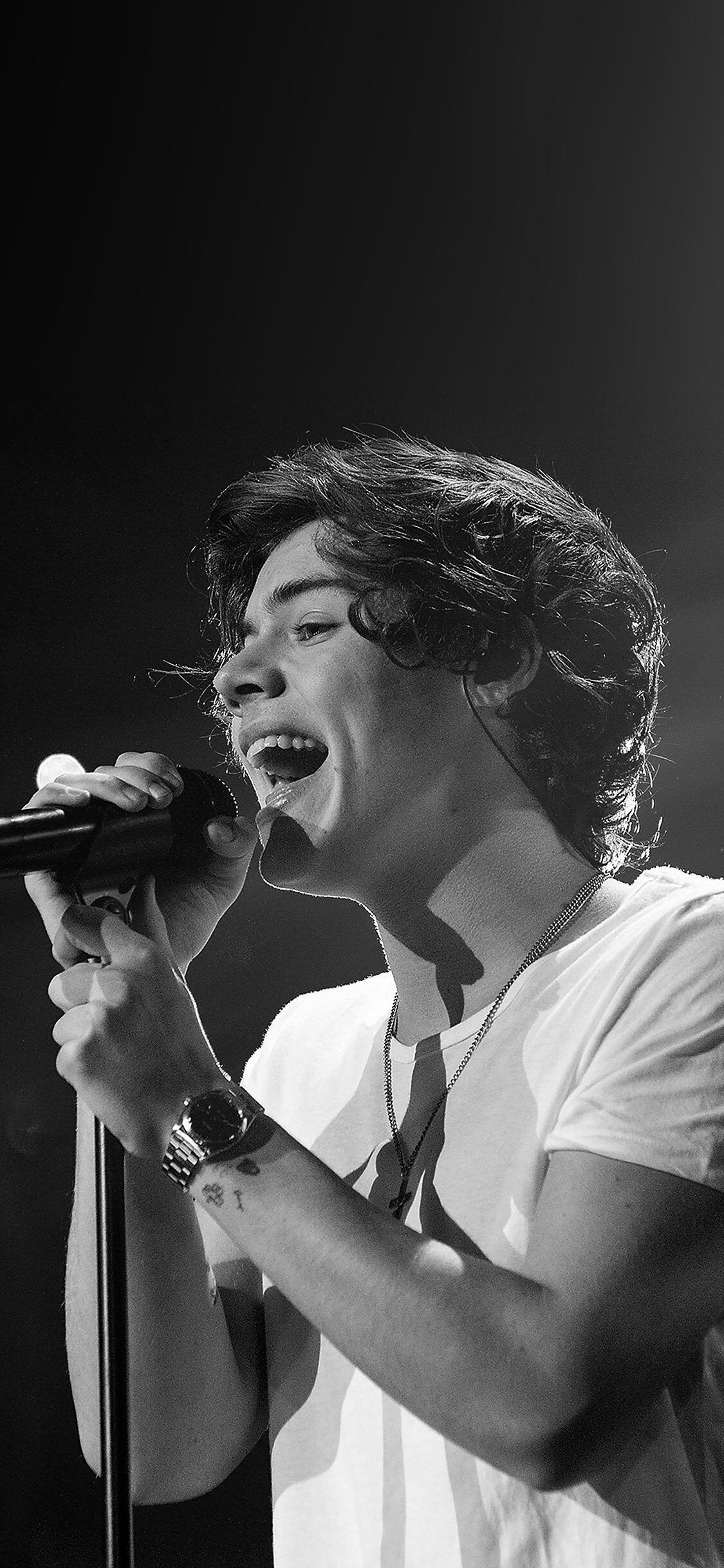 1125x2436 Harry Styles Singing Band Music iPhone Wallpaper