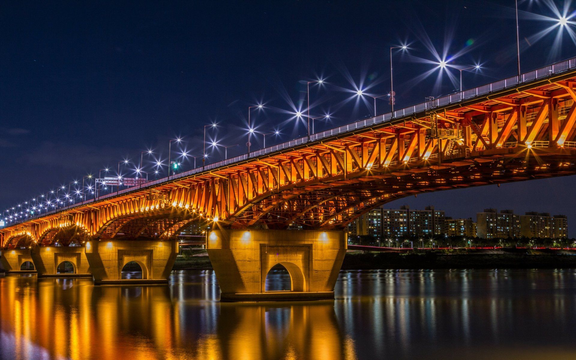 1920x1200 Seongsu Bridge Illuminated at Night