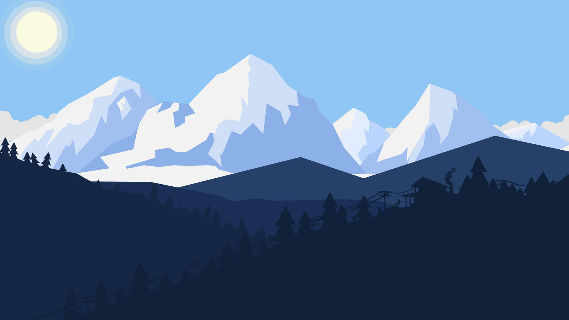 1920x1080 Minimalist Landscape Wallpaper