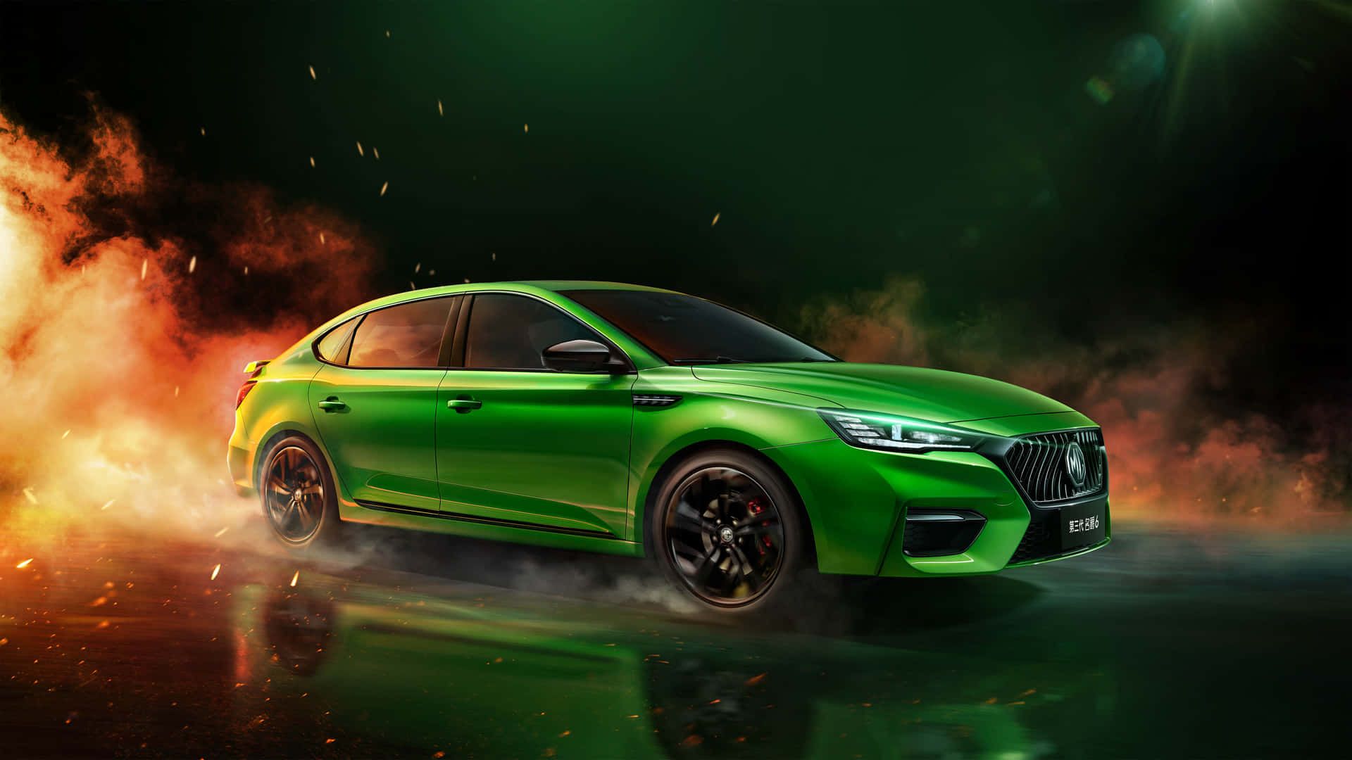 1920x1080 Download MG luxury sports car with open hood showcasing engine Wallpaper