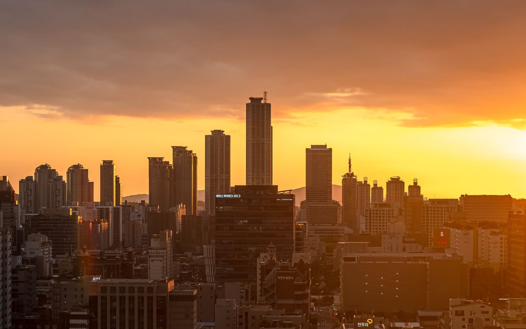 1680x1050 Download wallpaper 1680x1050 city, buildings, aerial view, seoul, south korea widescreen 16:10 HD background