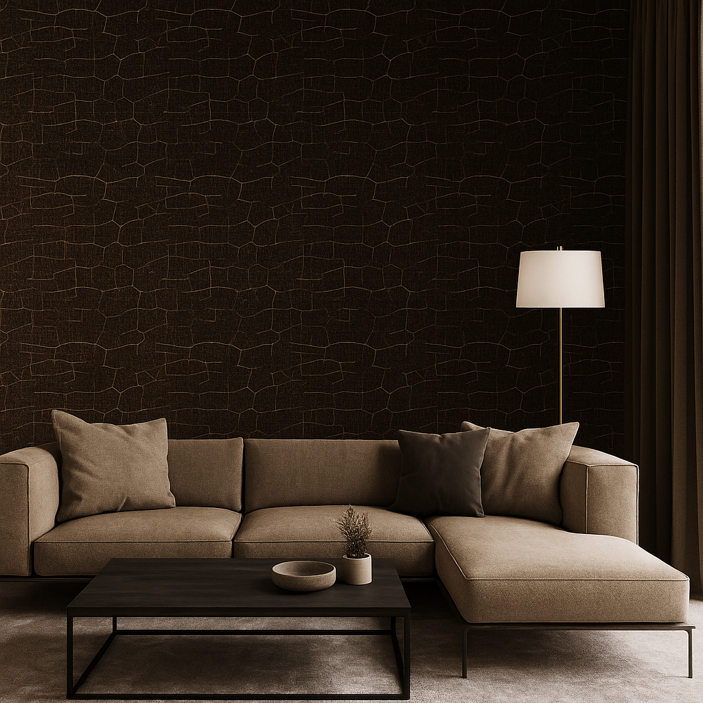 1024x1024 Urban Texture: Crackled Effect Black Wallpaper 11W x 30H / Peel and Stick