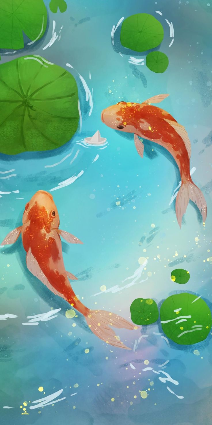 736x1472 wallpeper. Koi art, Fish drawings, Wallpaper