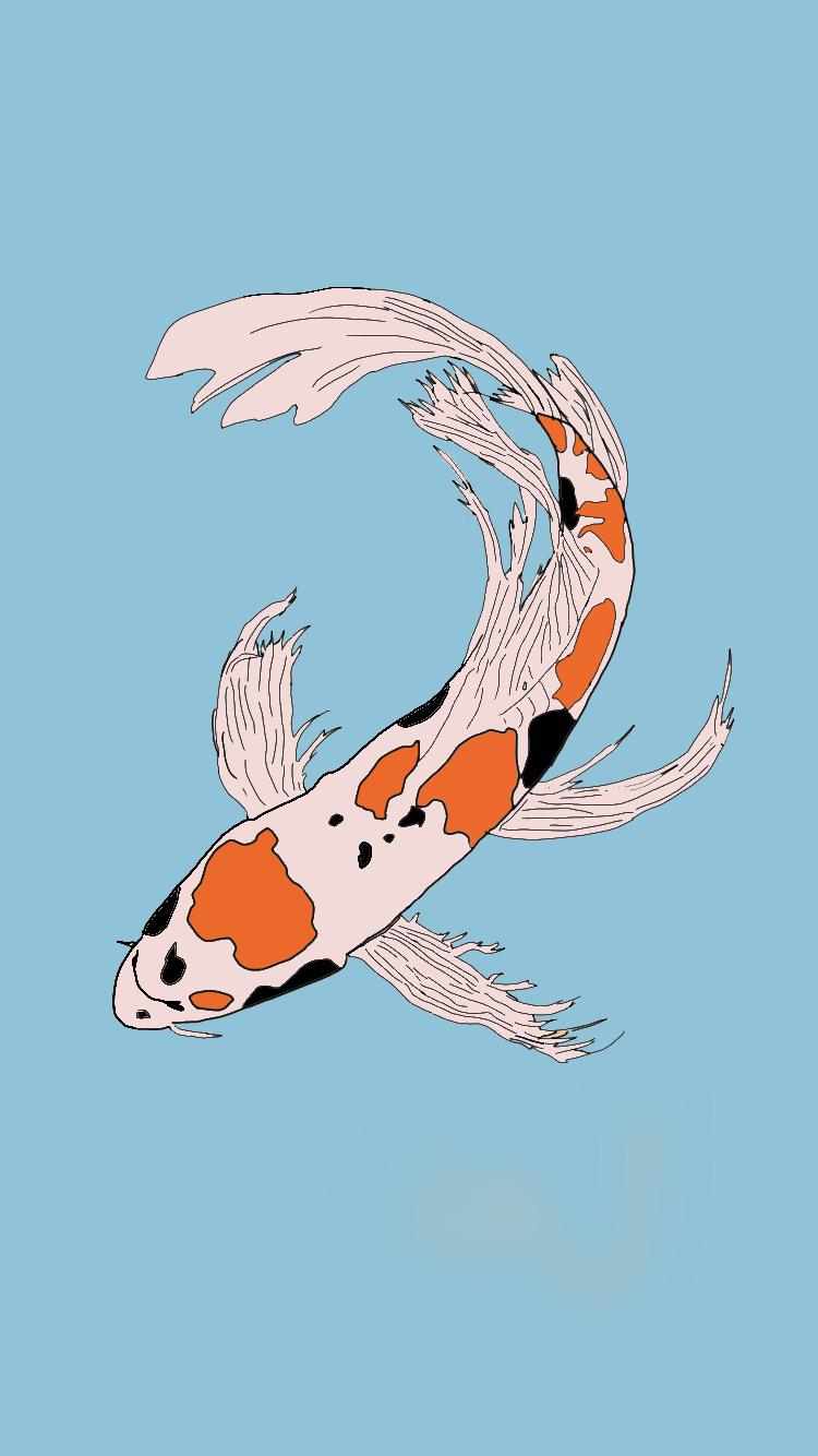 750x1334 Wallpaper Koi, Science, Fin, Fish, Art, Background Free Image