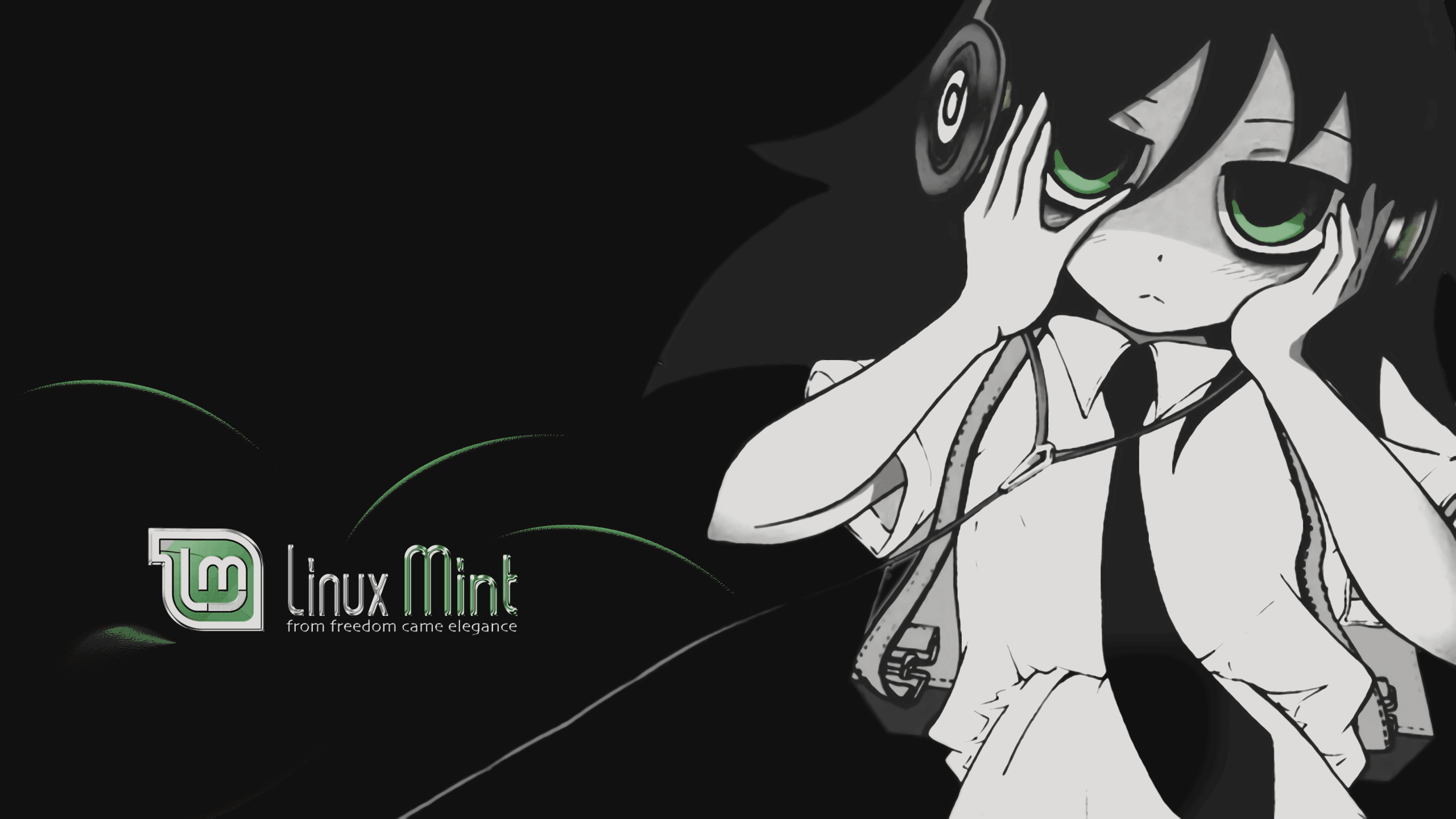 2560x1440 Linux Mint Anime Wallpaper