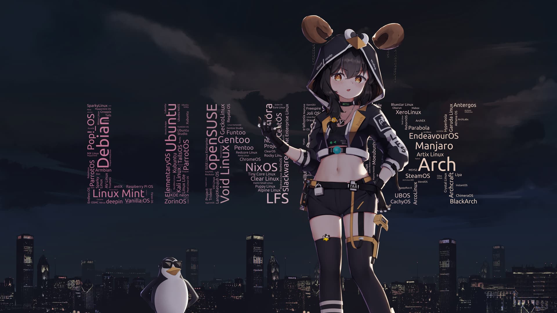 1920x1080 Kali Linux Anime Wallpaper