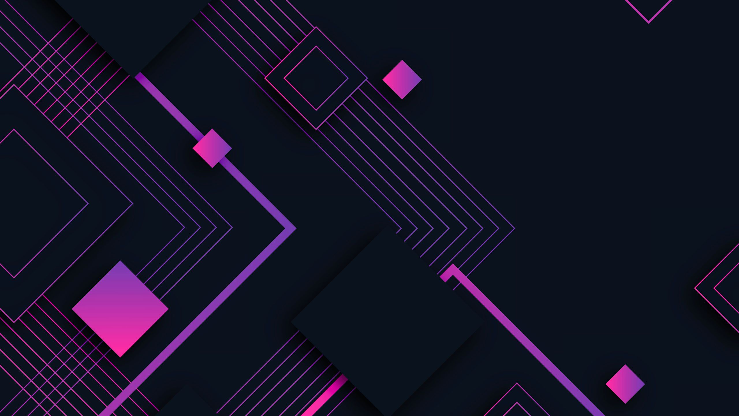 2560x1440 Lines Minimalist Square Artistic Purple HD Abstract Wallpaper