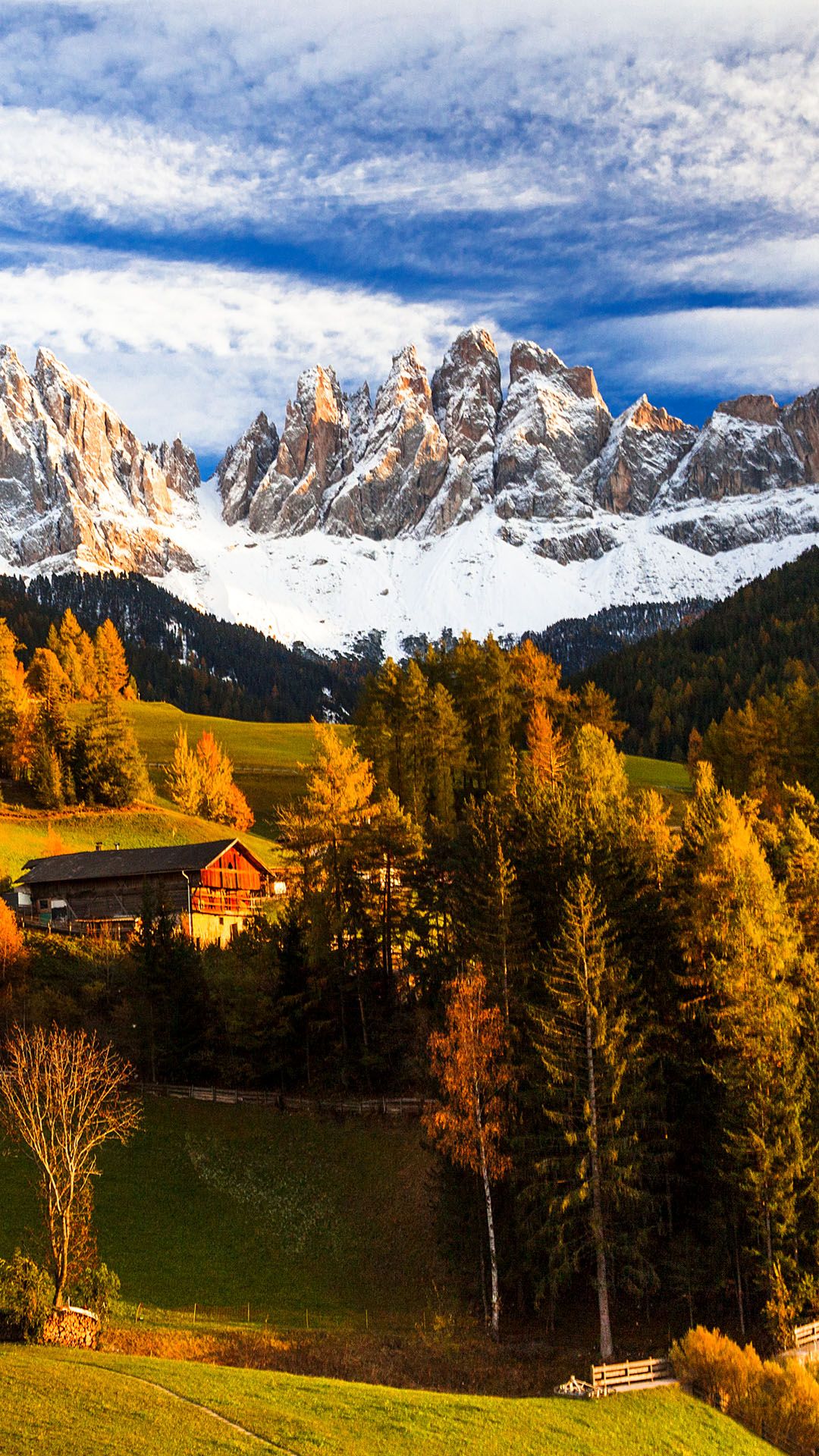 1080x1920 Val Di Funes In Autumn, Santa Maddalena, Dolomites, Bolzano, Trentino Alto Adige, Italy. Windows Spotlight Image