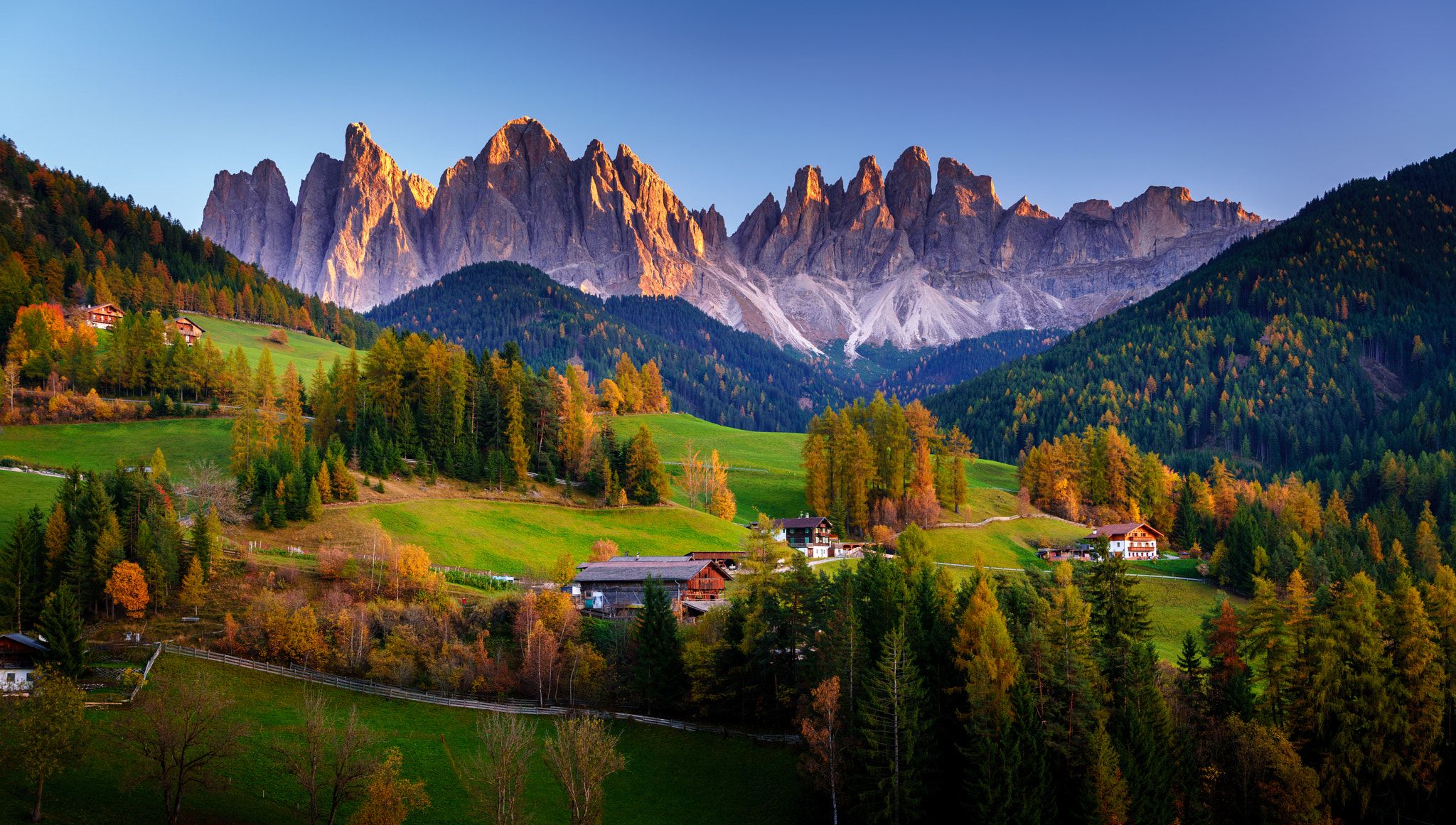 2048x1161 Download Italy Forest Fall Mountain Dolomites Photography Landscape HD Wallpaperx1161