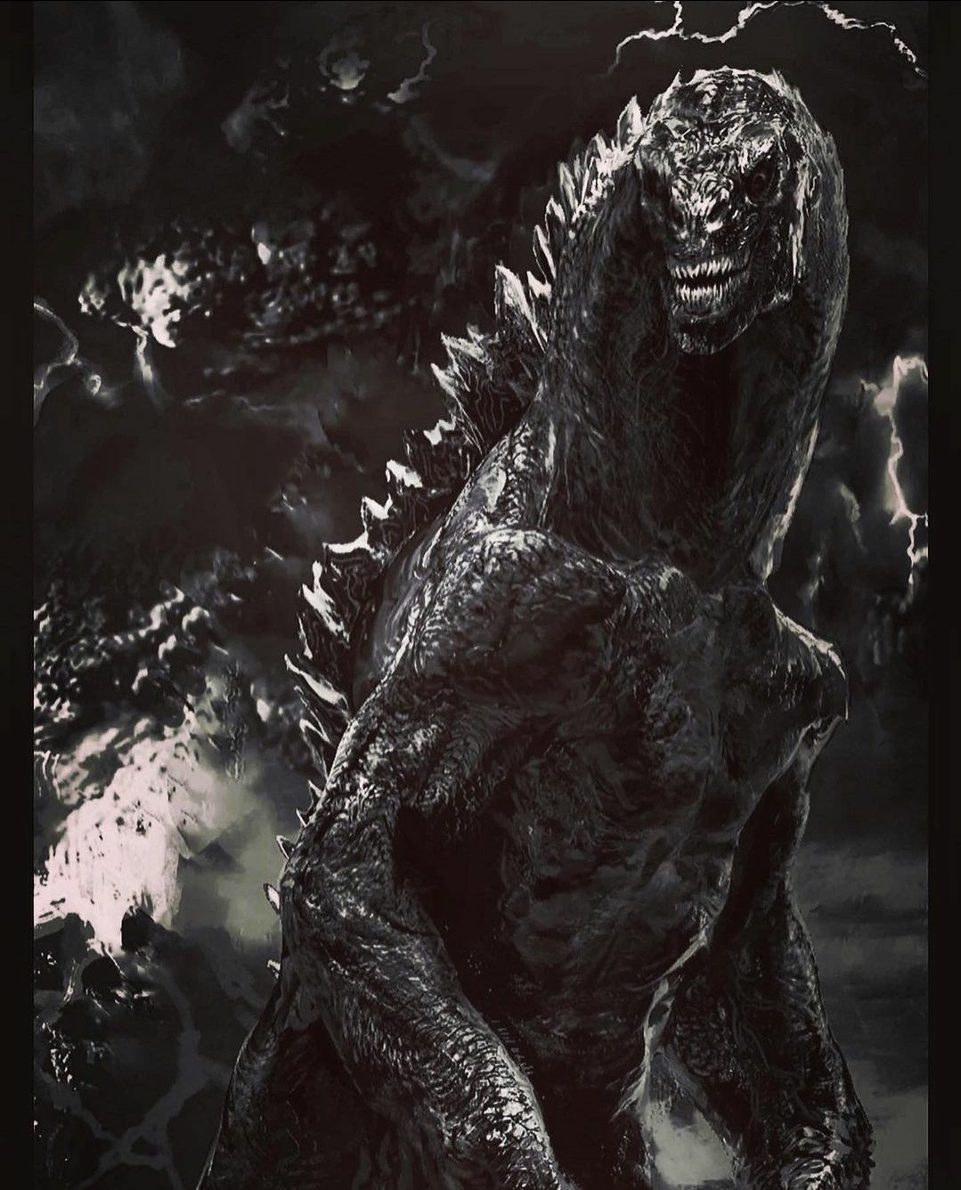 1079x1336 Primordial Godzilla: Art by Michael Eppinette gives Gojira a horrifying new look. Godzilla Minus Zero News
