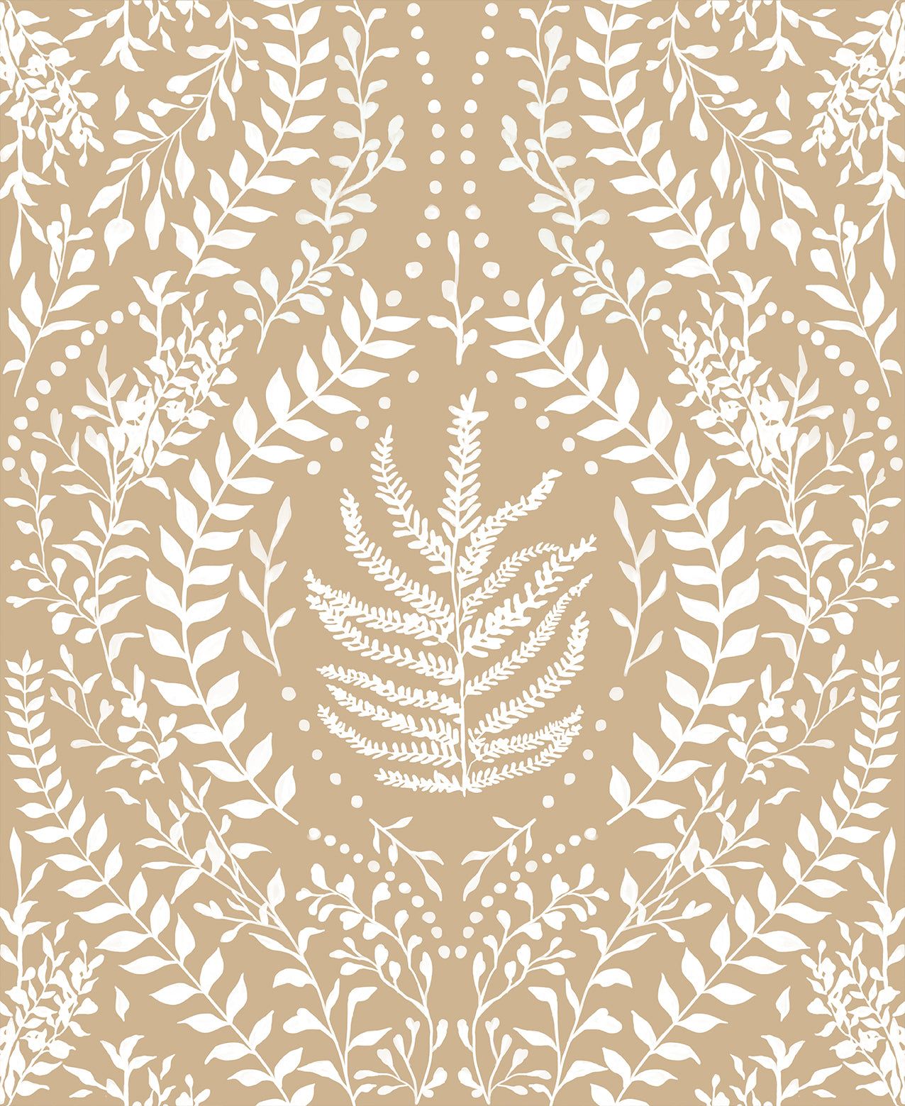 1276x1559 Wallpaper Peel And Stick Botanical Fern Beige White Minimalist