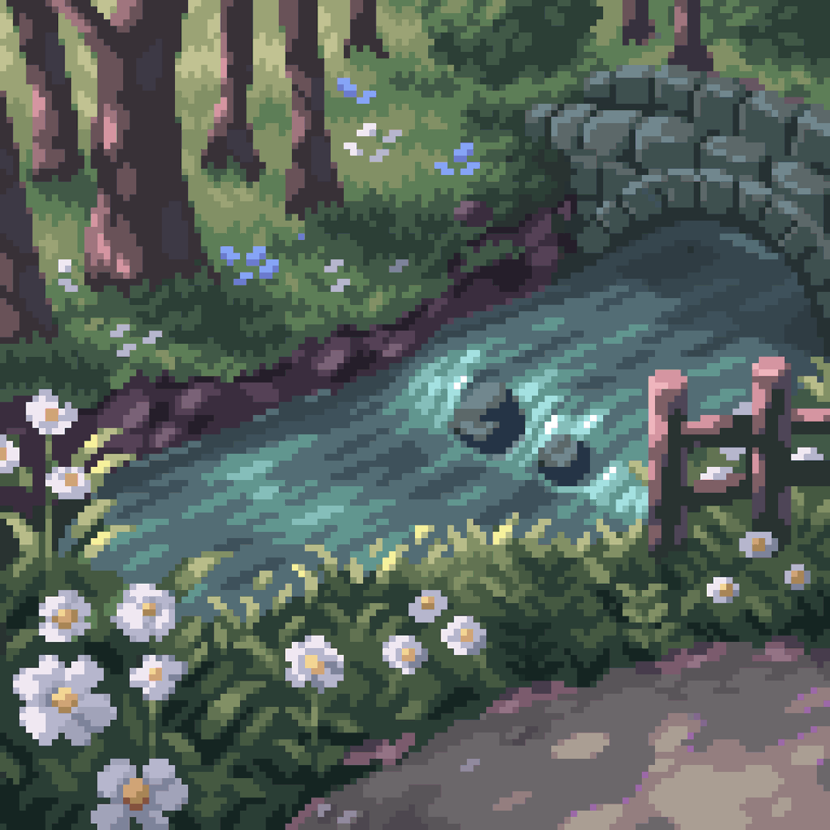 1200x1200 Spring River #pixelart