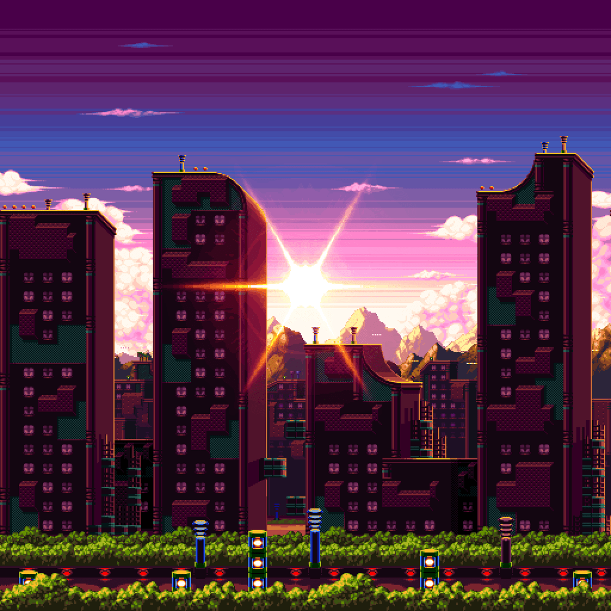 1200x1200 Spring Yard At Sunset