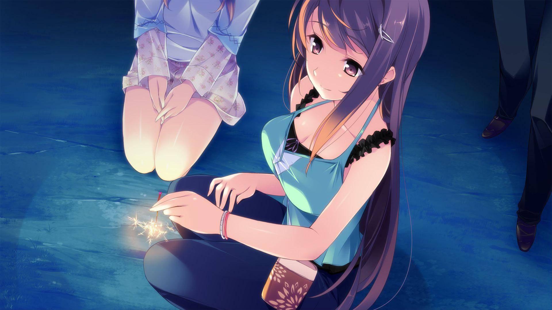 1920x1080 Amane Mochizuki holding a sparkler Wallpaper from If My Heart Had