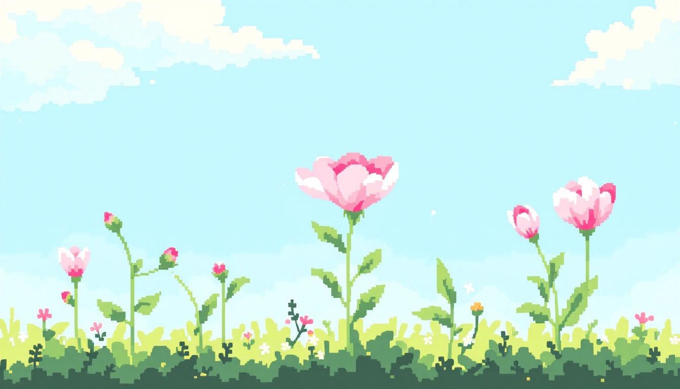 1344x768 Free Blooming Pixel Art Image, Pixel, Blooming