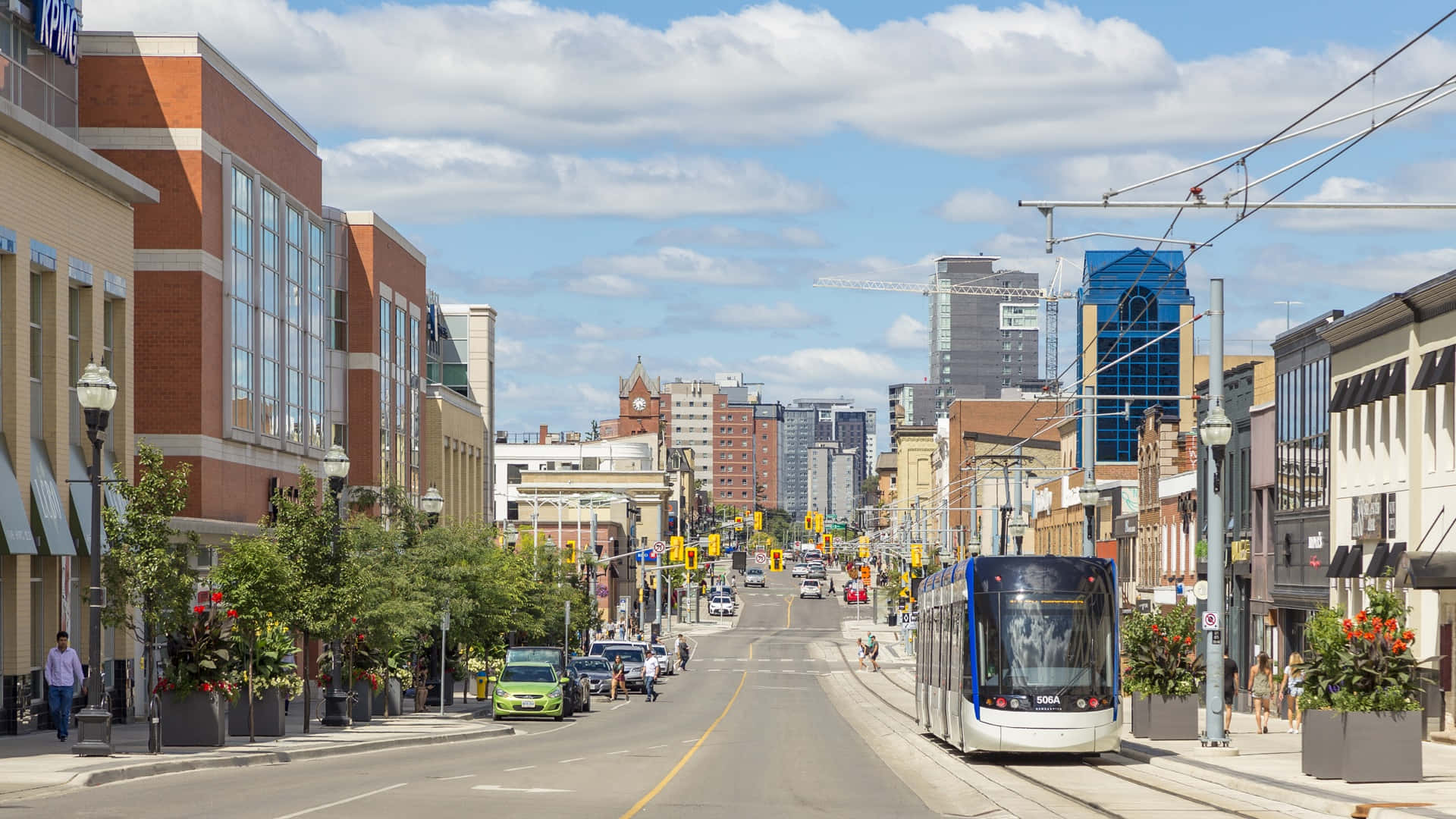 1920x1080 Download Waterloo Uptown Street Viewwith Tram Wallpaper