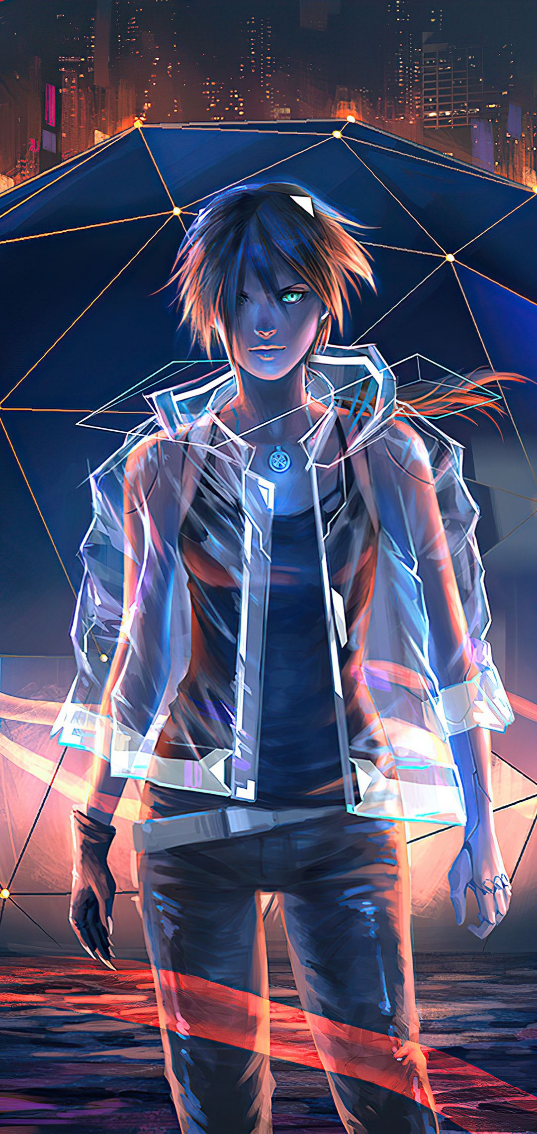 1080x2280 Night City Anime Boy 4k One Plus Huawei p Honor view Vivo y Oppo f Xiaomi Mi A2 , HD 4k Wallpaper, Image, Background, Photos and Picture