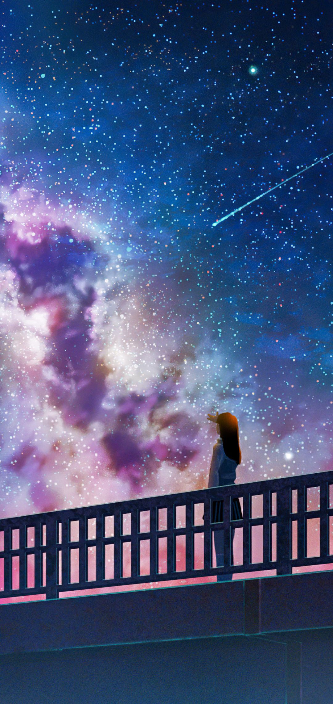 1080x2280 Anime Girl Alone At Bridge Watching The Galaxy Full Of Stars 4k One Plus Huawei p Honor view Vivo y Oppo f Xiaomi Mi A2 , HD 4k Wallpaper, Image, Background, Photos and Picture