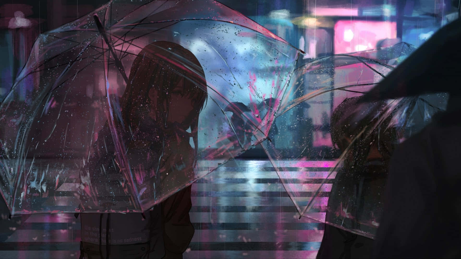 1920x1080 Download Sadness Anime Girl In City Picture