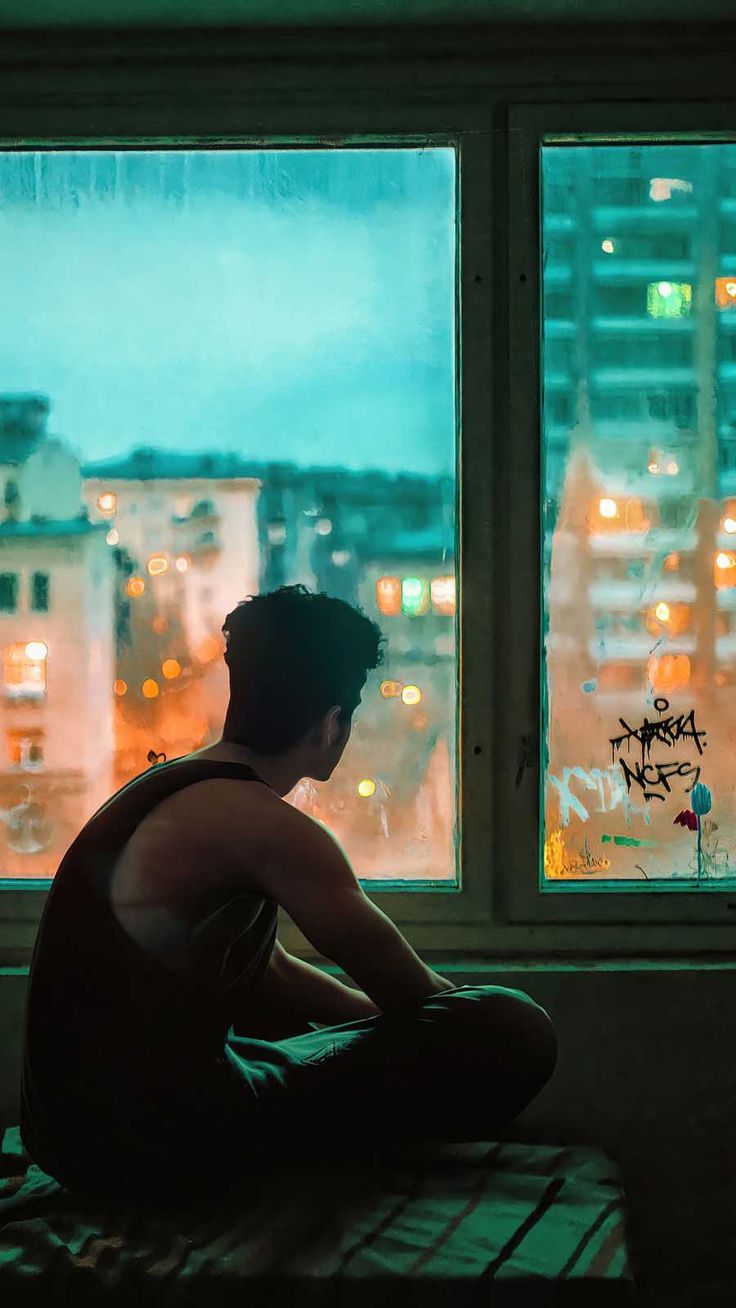 736x1308 Sadness Through window iPhone Wallpaper HD