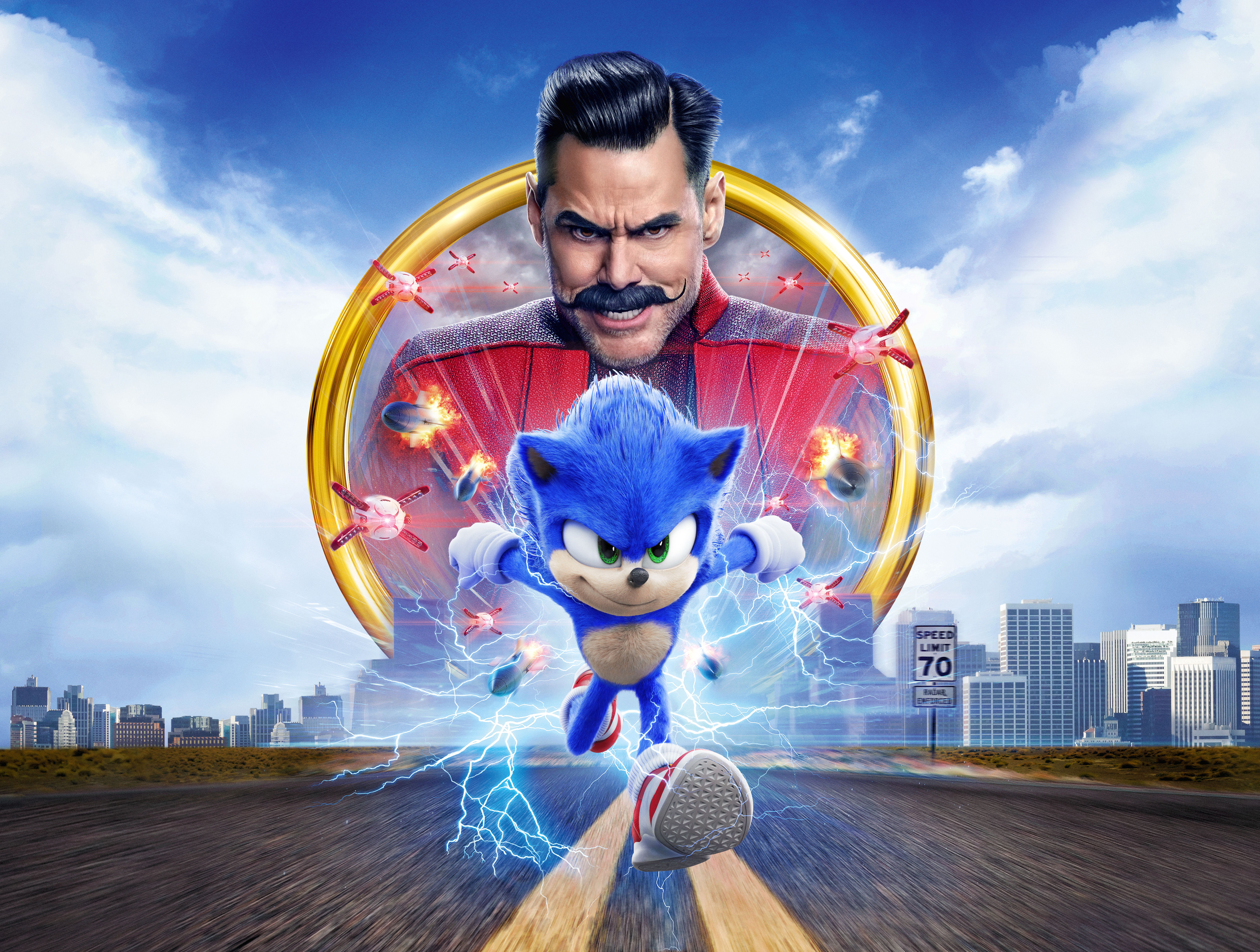 8347x6310 Sonic the Hedgehog & Jim Carrey's Doctor Robotnik in Stunning 8K Ultra HD Wallpaperx6310