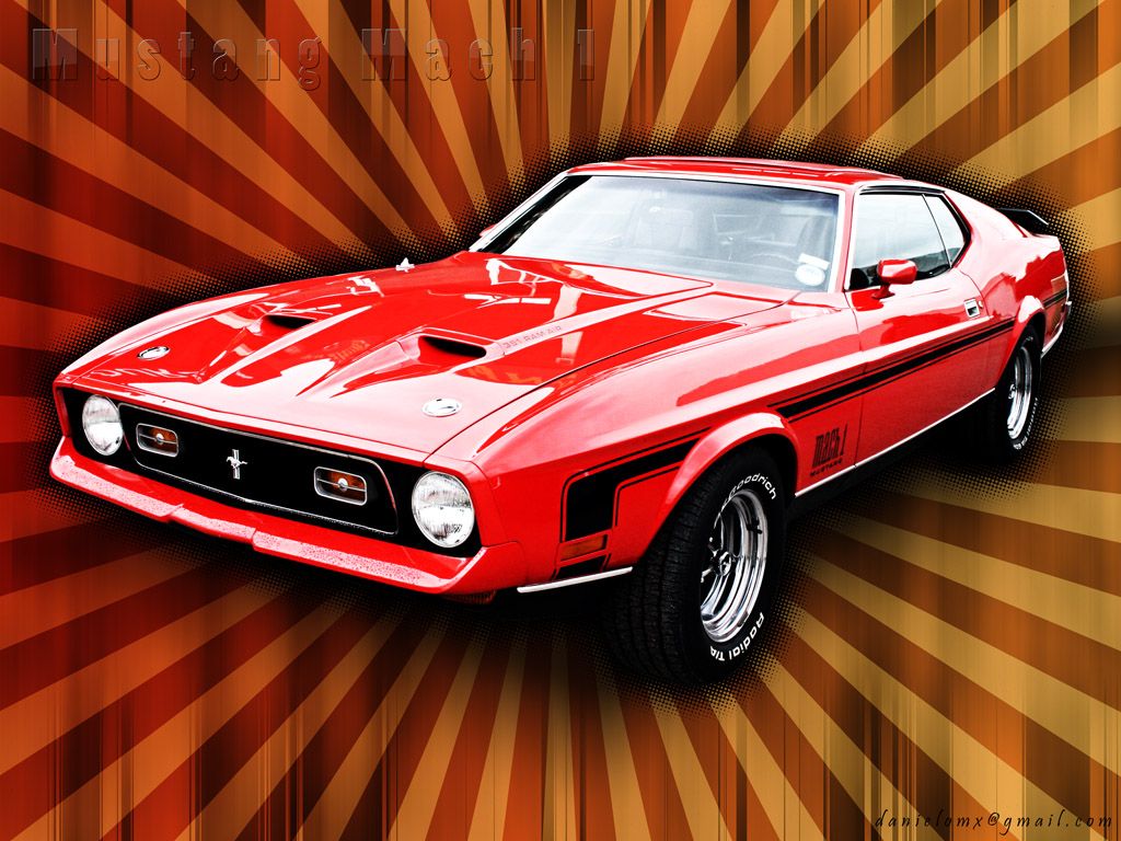 1024x768 Mustang Mach 1. Red Ford Mustang Mach 1 1024 x