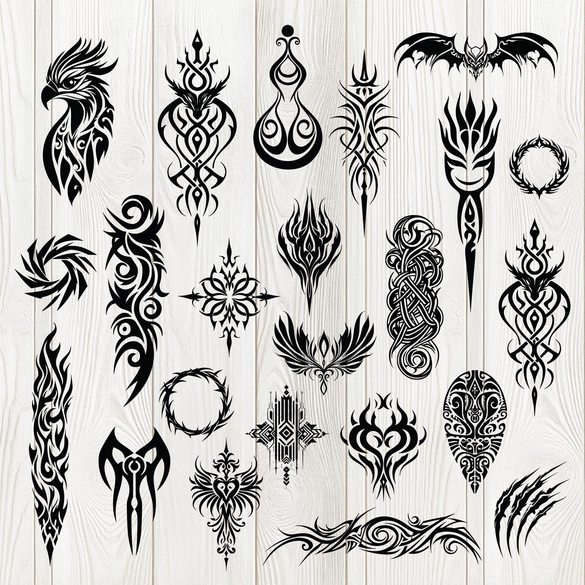 2001x2001 Tribal Tattoo Art SVG Design Bundle (digital Download)