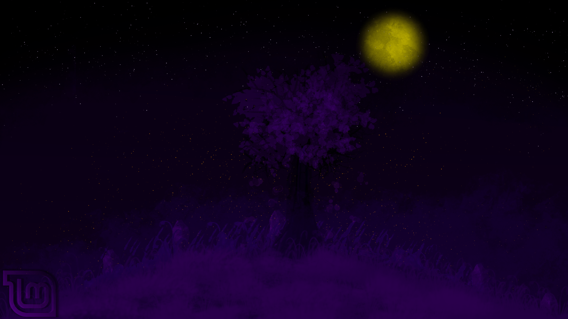 1920x1080 Linux Mint but Purple.