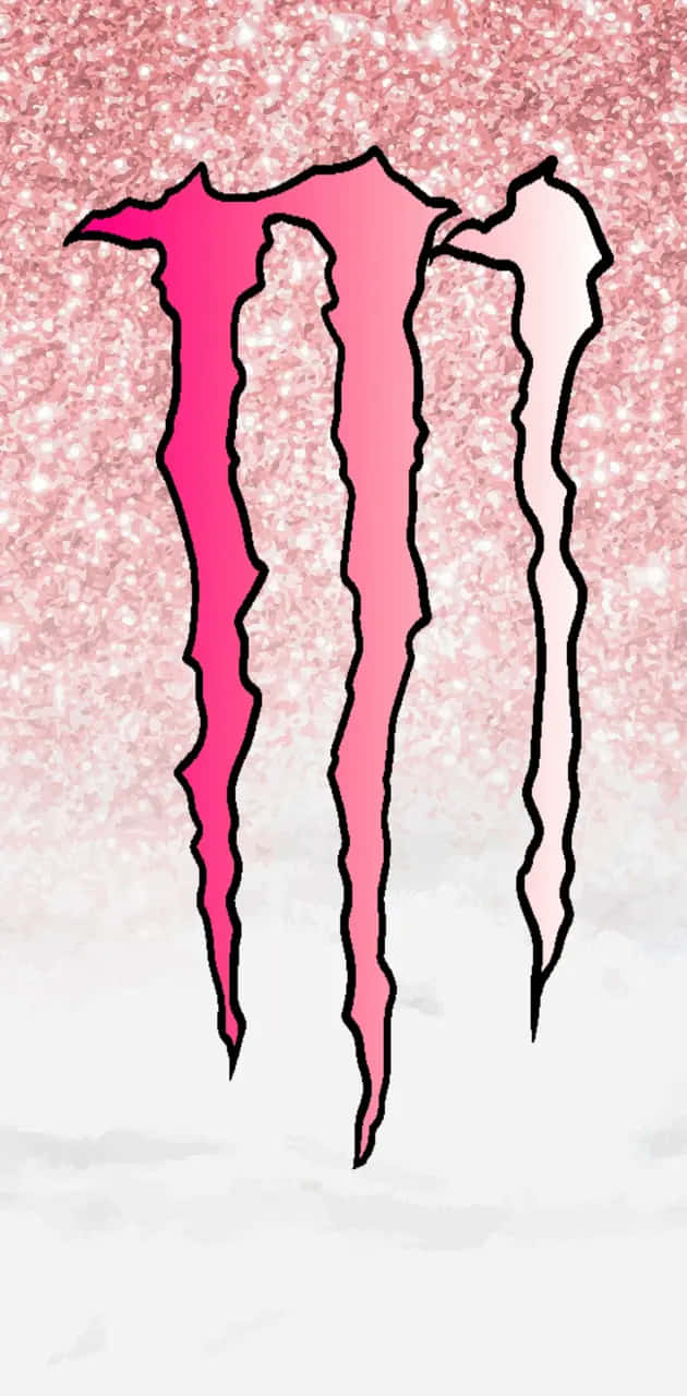 630x1280 Download Pink Monster Energy Logo Sparkle Background Wallpaper