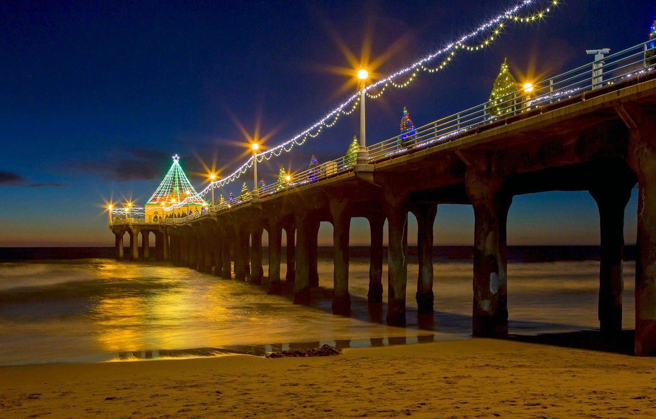 1332x850 Wallpaper lights, holiday, tree, Christmas, CA, pierce, USA