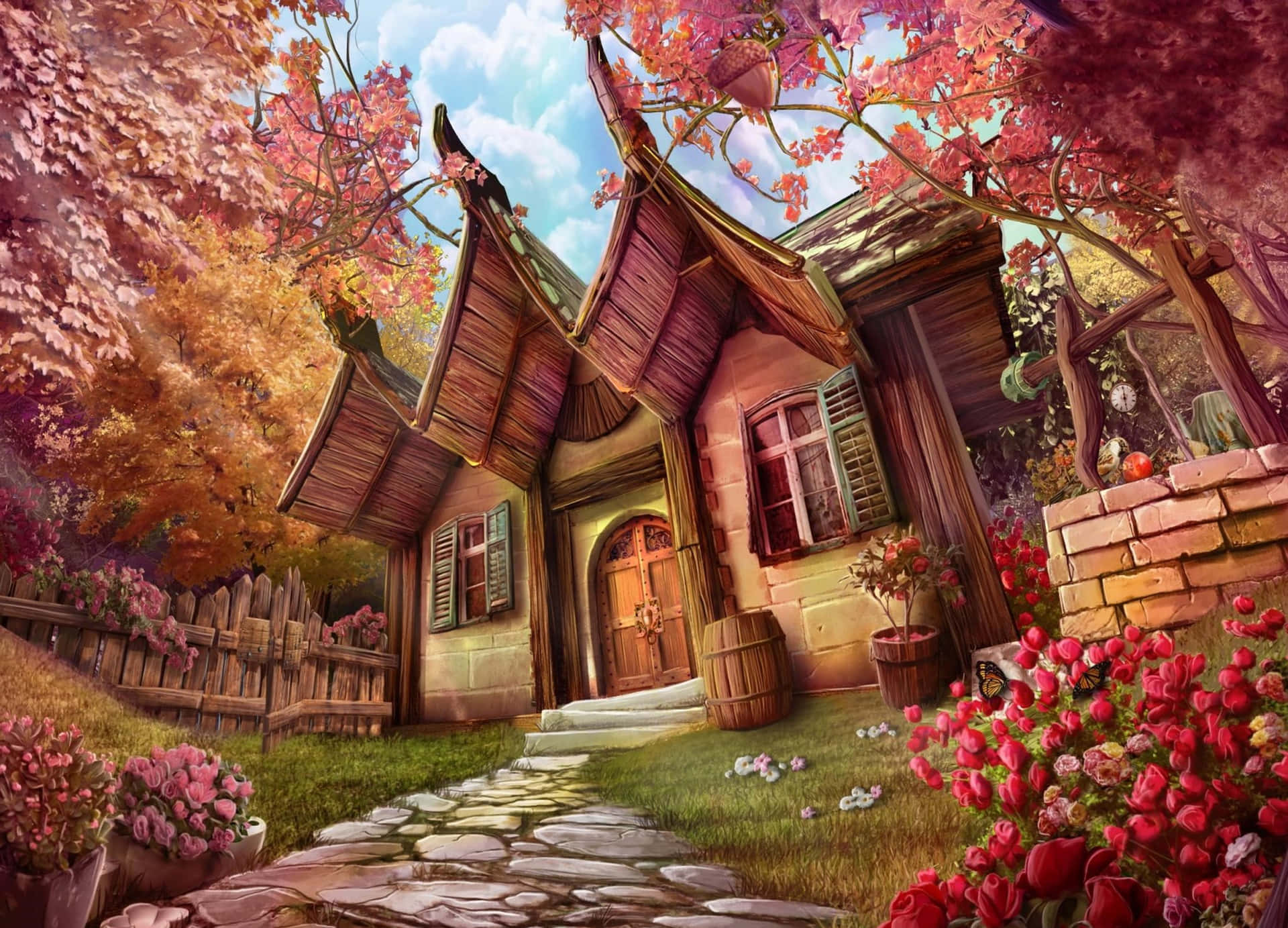 1920x1383 Fantasy Cottage Wallpaper
