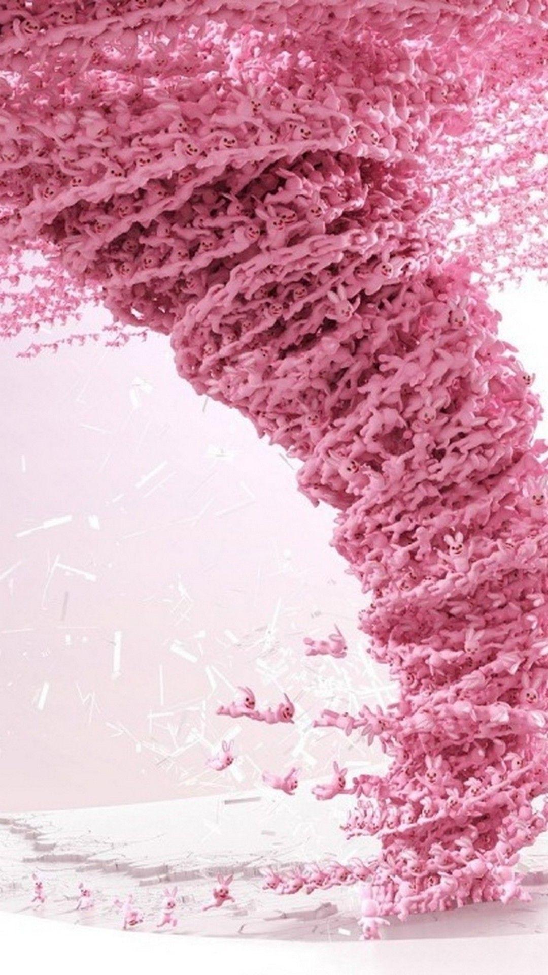 1080x1920 Pink Rabbits Wallpaper Android Android Wallpaper